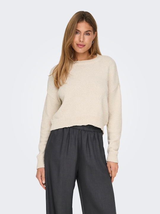 Produktbild Only Rundhals Gerippte Ärmelbündchen Tief angesetzte Schulter Pullover Strickpullover (S)
