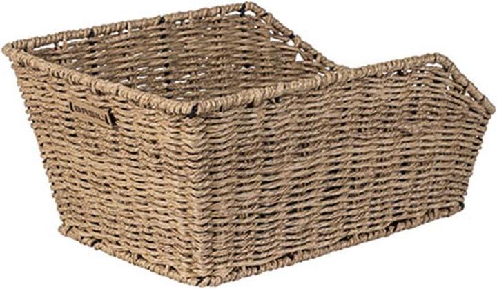 Actual product image Basil Cento Rattan Look WSL bicycle basket - On the back - Including mounting system - Light brown