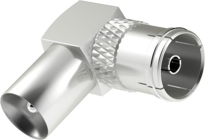 Hama Antennen-Adapter, Koax-Stecker - Koax-Kupplung, 90° (Antennenkabel)