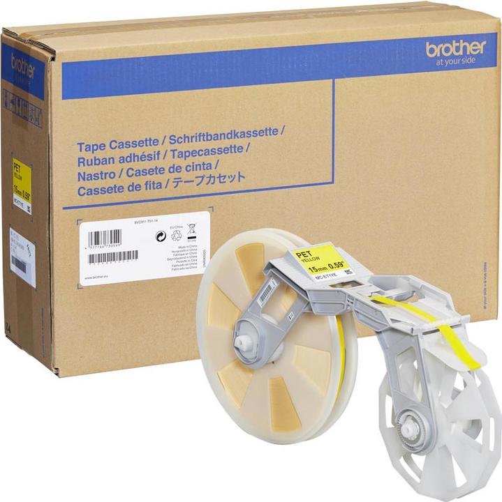 Immagine prodotto Inkadoo Brother MC-ET1YE DirectLabel Cassette giallo 15 mm Giallo Brother Tape Creator 50 mm (1.50 cm, Giallo)