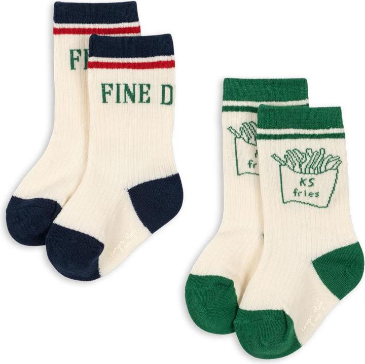 Produktbild Konges Slojd 2 Pack Gerippte Socken Fine Dining (2er Pack, 33 - 35)