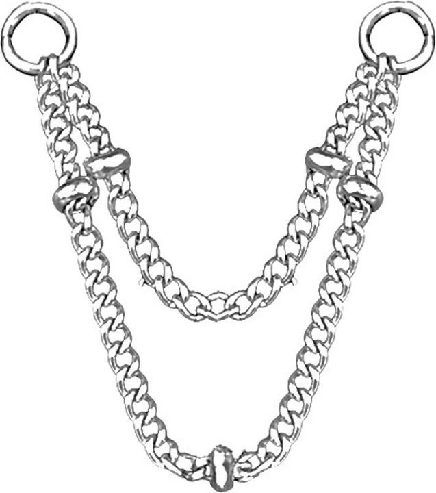 Actual product image Star Piercing Verbindungskette Basic doppelt fünf Ringe silber (without brass, Surgical steel 316L)