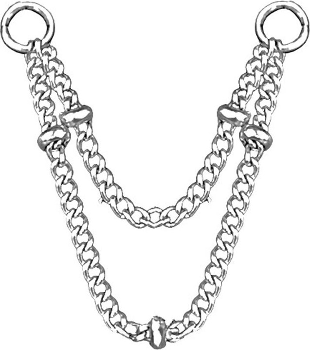 Produktbild Star Piercing Verbindungskette Basic doppelt fünf Ringe silber (ohne Messing, Chirurgenstahl 316L)