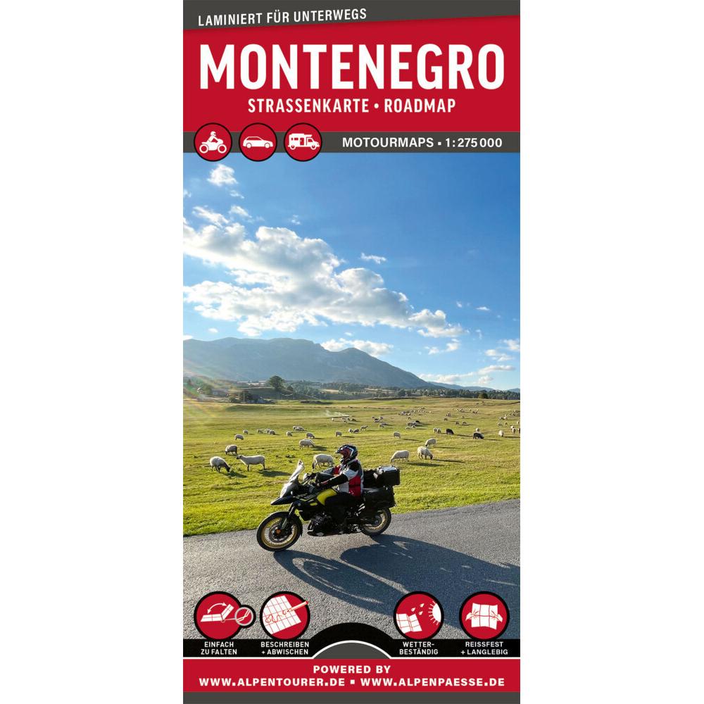 MoTourMaps Montenegro Auto- und Motorra, Landkarte