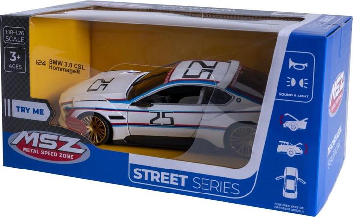 Actual product image BMW 3.0 CSL Hommage R Diecast 1:24 weiss inkl. Knopfzellen
