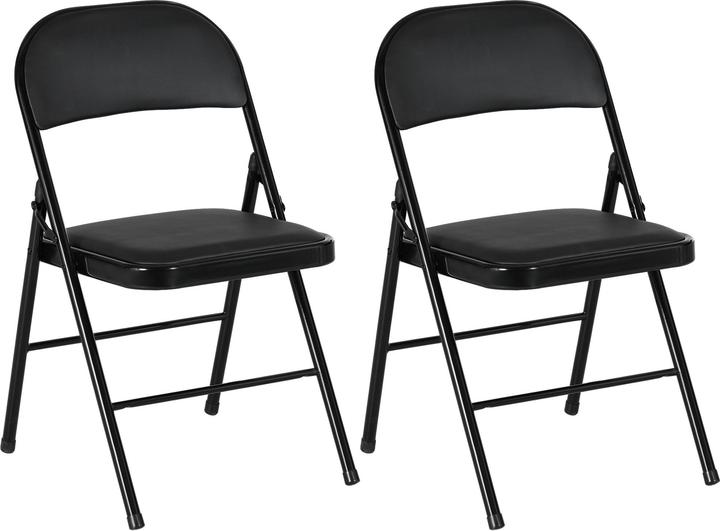 Image du produit Homcom Klappstuhl Stahl, Kunstleder Schwarz
