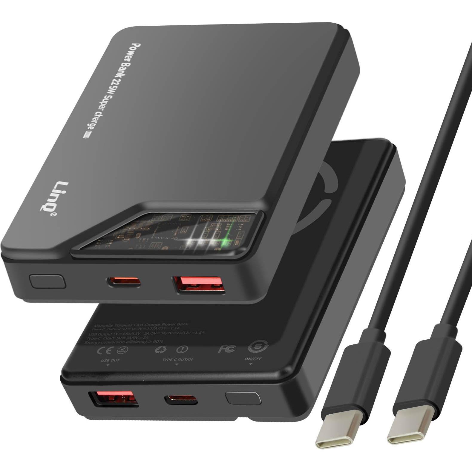LinQ BW15806 15.000mAh MagSafe Powerbank (15000 mAh), Powerbank, Schwarz