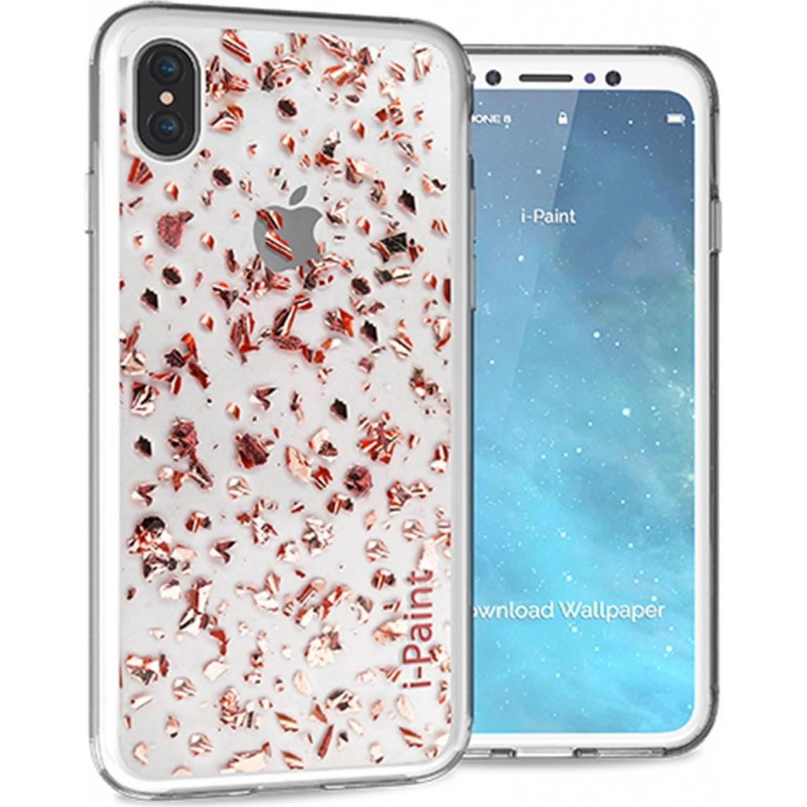 I-Paint Glitter Case für iPhone X/Xs Pink (Apple iPhone X), Smartphone Hülle, Pink