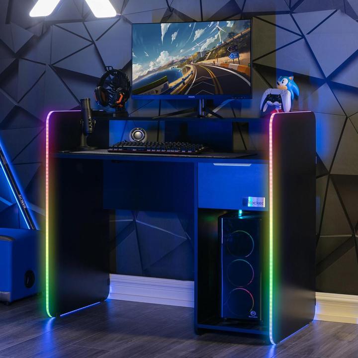 Actual product image X Rocker Xrocker Electra Desk - Black With Black Led