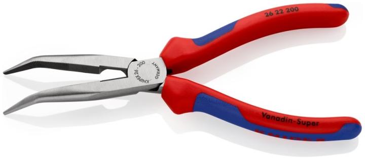 Produktbild Knipex Flachrundzange mit Schneide(Storchschnabelzange) 26 22 200 SB (230 mm)