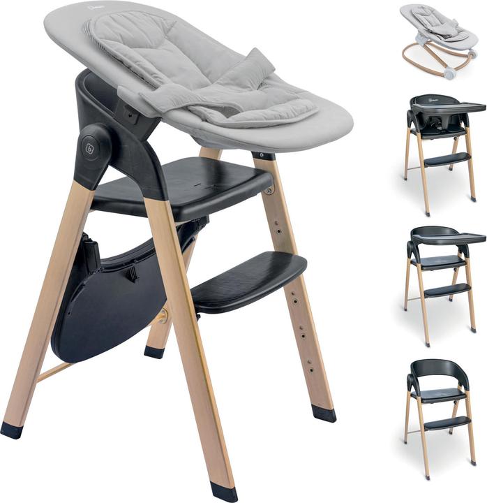 Actual product image BabyGo Levels Newborn Highchair schwarz/Holzoptik (Highchair)