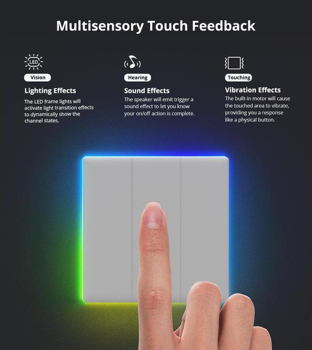 Image du produit Sonoff Commutateur Smart Wi-Fi Touch Wall TX T5 4C (4 canaux)