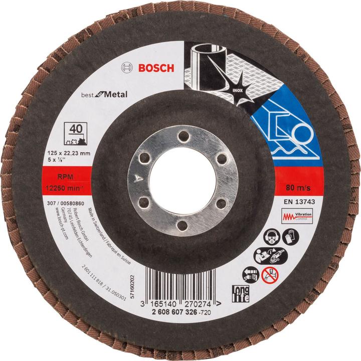 Produktbild Bosch Professional Zubehör PRO X571 Fächerschleifscheibe, 125 mm, G40 (40)