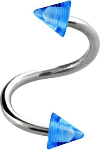 Immagine prodotto Star Piercing Micro Spirale silber mit zwei Cones dunkelblau transparent (Materiale sintetico, senza ottone, Acciaio chirurgico 316L)
