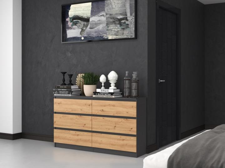 Actual product image Topeshop M6 140 ANT/ART KPL chest of drawers (138 x 40 x 77 cm)