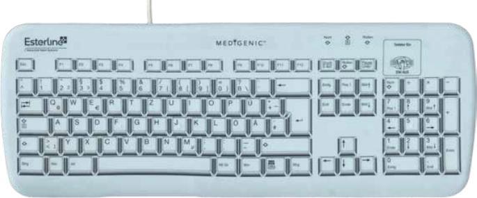 Actual product image Medigenic Keyboard Essential USB & PS2 Medical Safety german (DE, Cable)