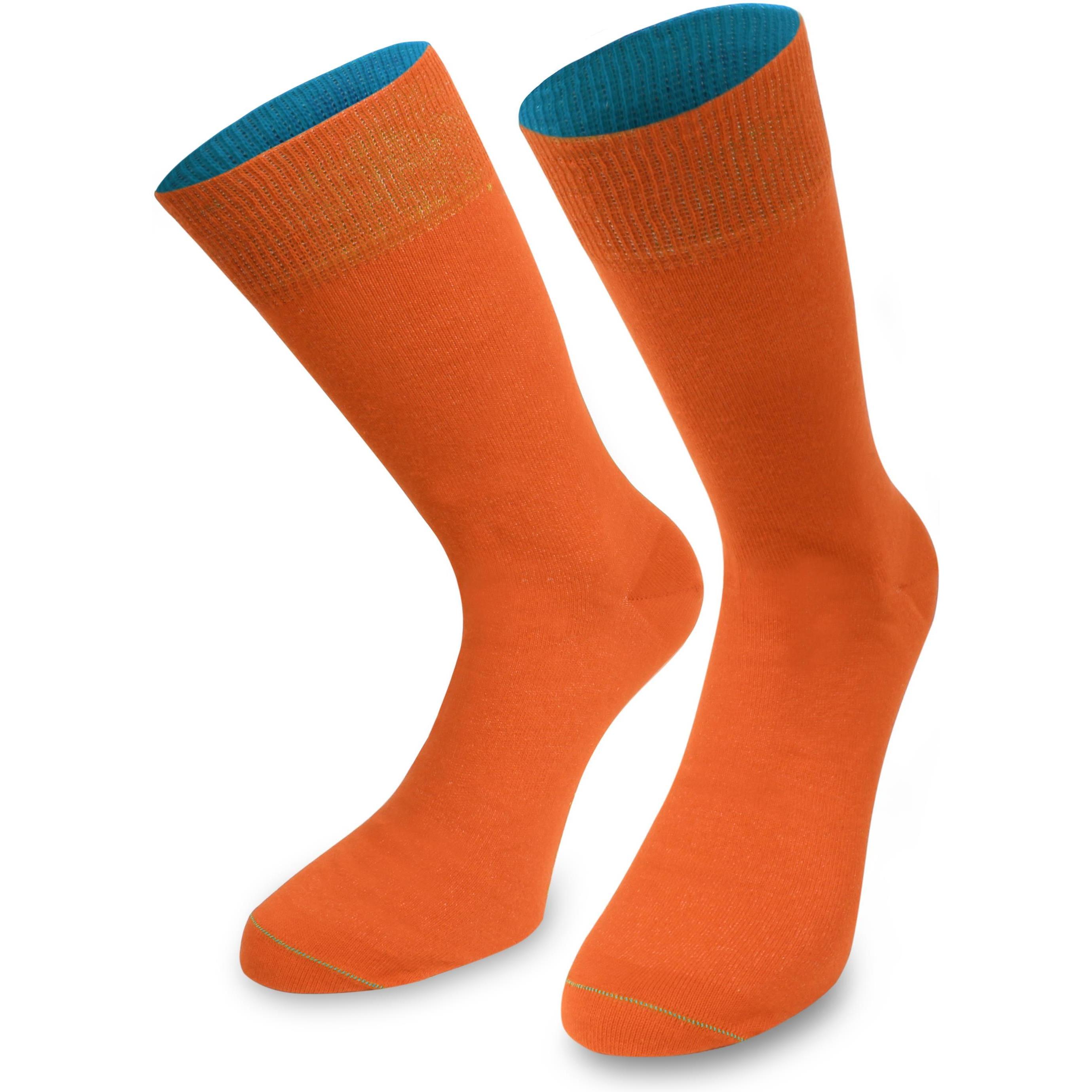 Normani, Herren, Socken, 1 Paar Socken Bi-Color, Orange, Türkis, (Einzelpack, 47 - 50)