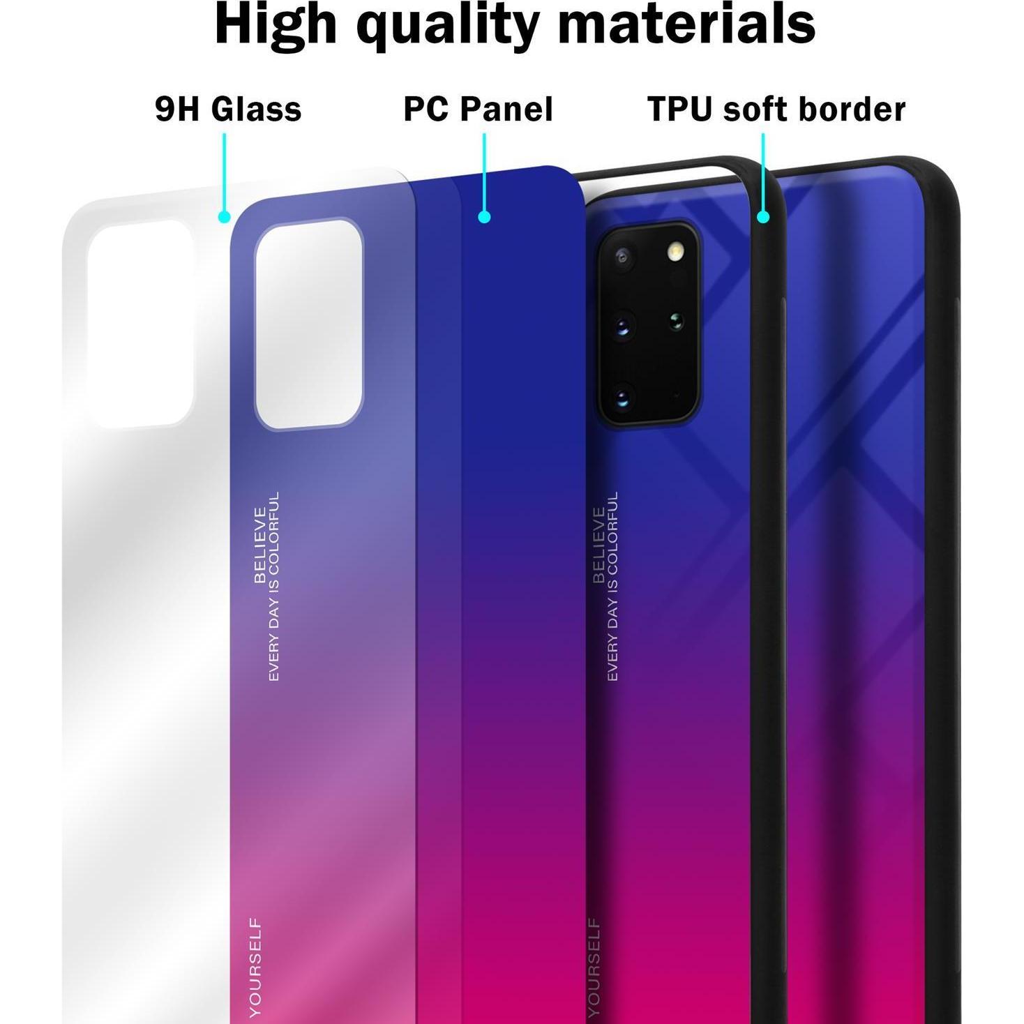 Thumbnail - Cadorabo TPU 2 Farben Glas Cover (Samsung Galaxy S20+), Smartphone Hülle, Schwarz