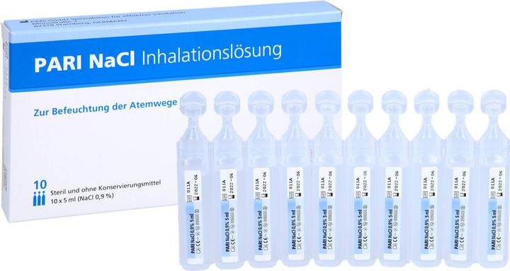 Actual product image PARI NaCl Inhalation solution for humidification of the respiratory tract, 10 pcs. Ampoules