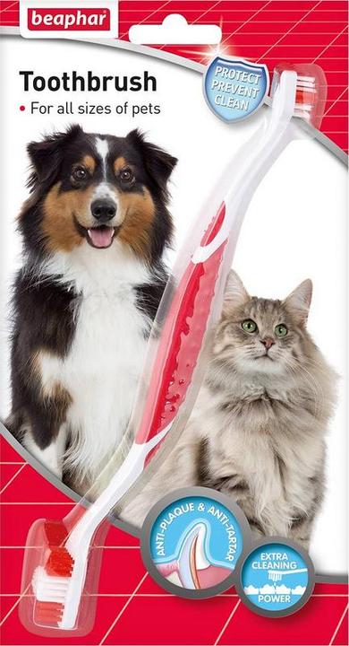 Produktbild beaphar doppelseitige Zahnbürste (Hund, Katze)