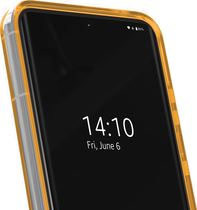 Actual product image iDeal Of Sweden Magsafe Designer Hard-Cover Orange Spritz clear (Samsung Galaxy S24+, Samsung Galaxy S25)