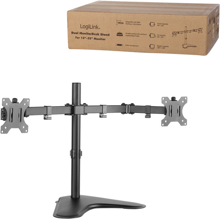Produktbild LogiLink 2-fach Monitor-Schreibtischständer (Tisch, 32")
