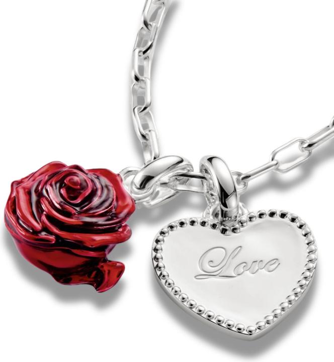 Produktbild Thomas Sabo Charm-Anhänger Rosenblüte rot Connect Silber (Sterling Silber)