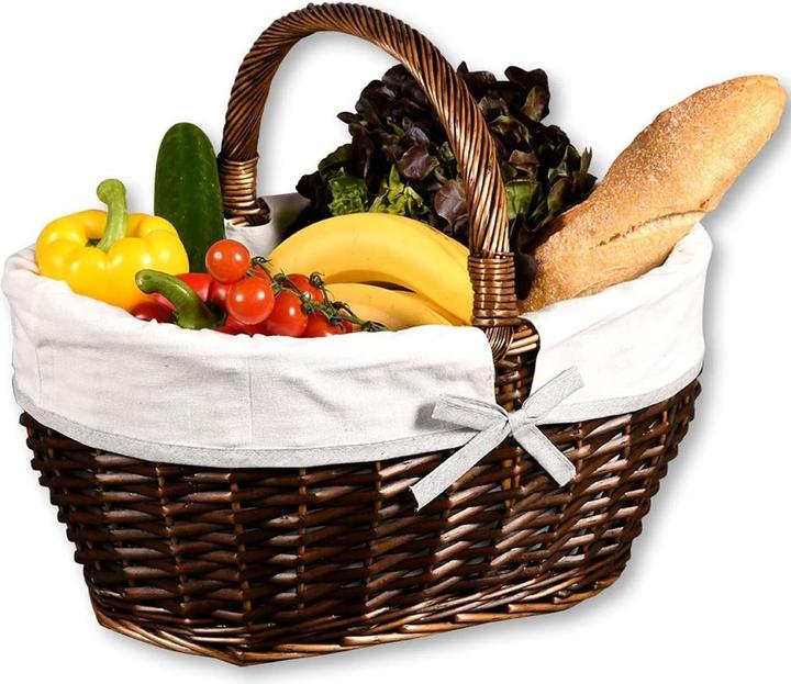Produktbild Kesper Shoppingkorb Weide Dunkel mit Textilfutter 45x34x37cm