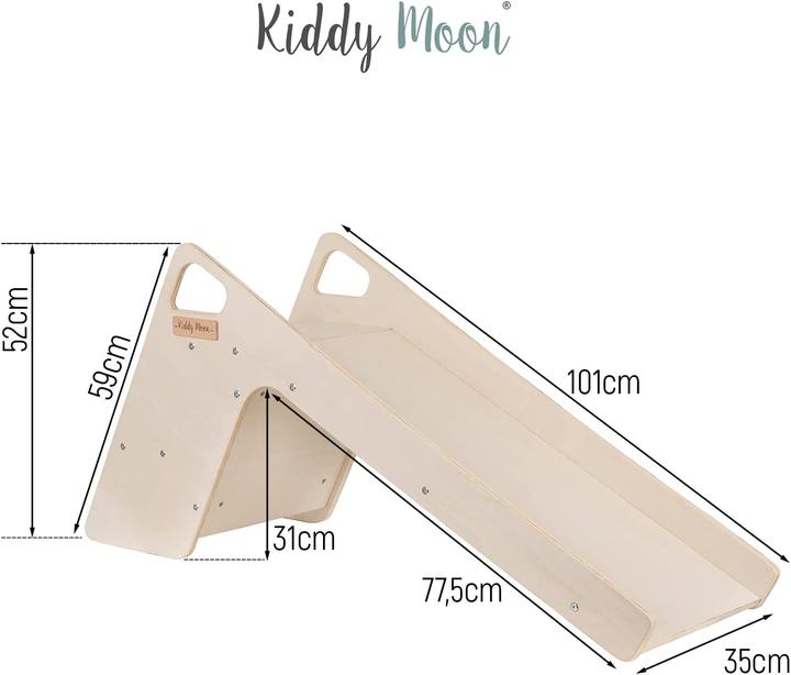 Produktbild KiddyMoon Kinder Rutsche Aus Holz Gross Grau