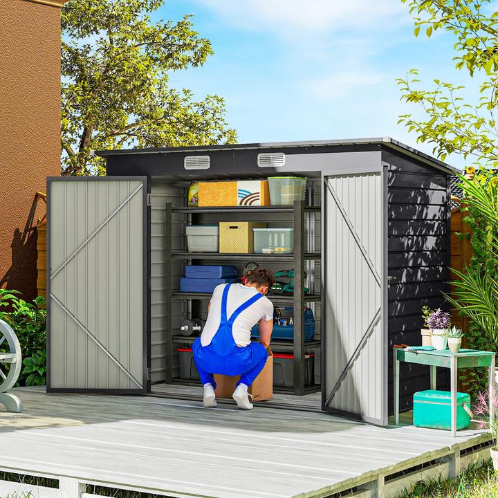 Produktbild Outsunny Gerätehaus Verzinkter Stahl Grau