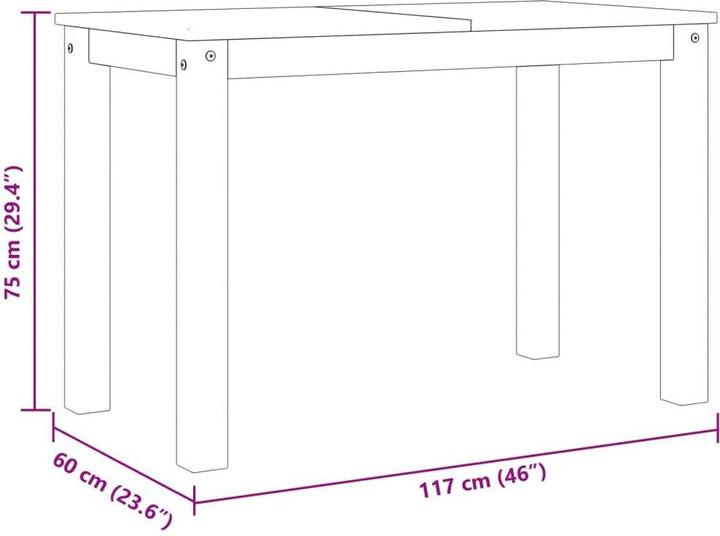 Produktbild vidaXL Esstisch (117 x 60 x 75 cm)