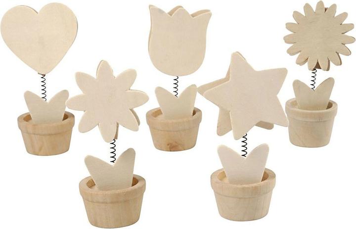 Creativ Company Versier je Houten Memoclip Bloem, 10st.