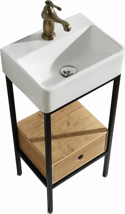 Actual product image Loberon Washbasin Maeva black/white/brown