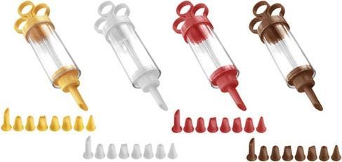 Actual product image Tescoma Decorating syringe with 8 spouts, Delicia, Yellow,Transparent (Garnishing syringe)