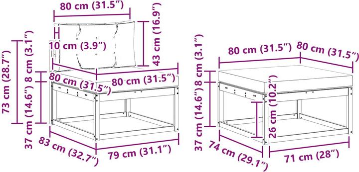 Produktbild vidaXL Outdoor-Sofa