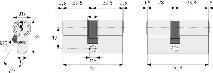 Actual product image Abus Profile double cylinder C 73 N 30/35 mm emergency and danger function on both sides No. of keys 3 (Profile cylinder)