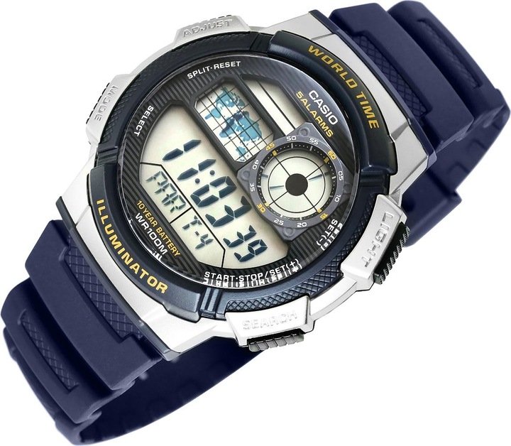 Produktbild Casio Mod. WORLD TIME ILLUMINATOR - 5 Alarms, 10 Year battery (Sportuhr, 43 mm)