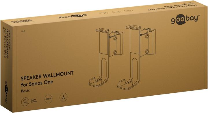 Actual product image Goobay One Sound Flex speaker wall mount, white (Wall installation, Rotatable, Tiltable)