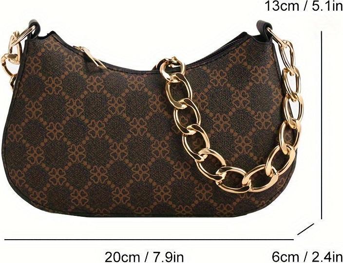 Actual product image Only-Bags.Store Retro printed classic underarm bag, simple shoulder bag, casual handbag, shopping