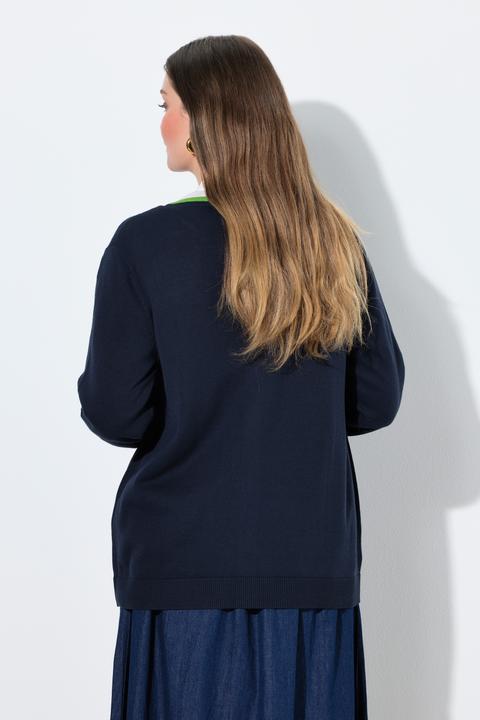 Produktbild Ulla Popken Strickjacke, Vogel-Stickerei, Rundhals, Langarm (42, 44)