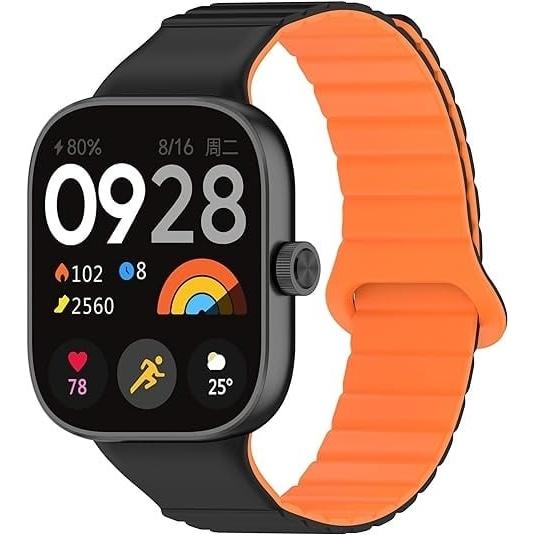 Strap-it Silikonarmband (Silikon), Uhrenarmband, Schwarz, Orange