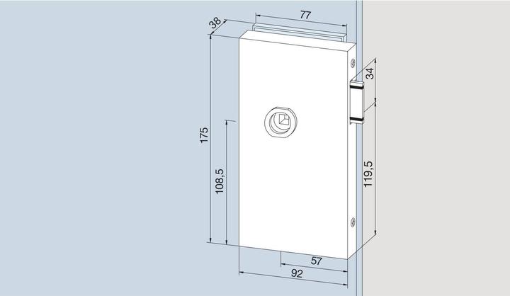 Actual product image Dormakaba Junior Office Classic Glass Door Lock (Mortise lock)