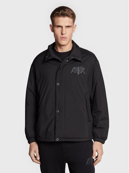 Actual product image Armani Exchange Snap Fastener Front Logo Back Print Jacket (L)