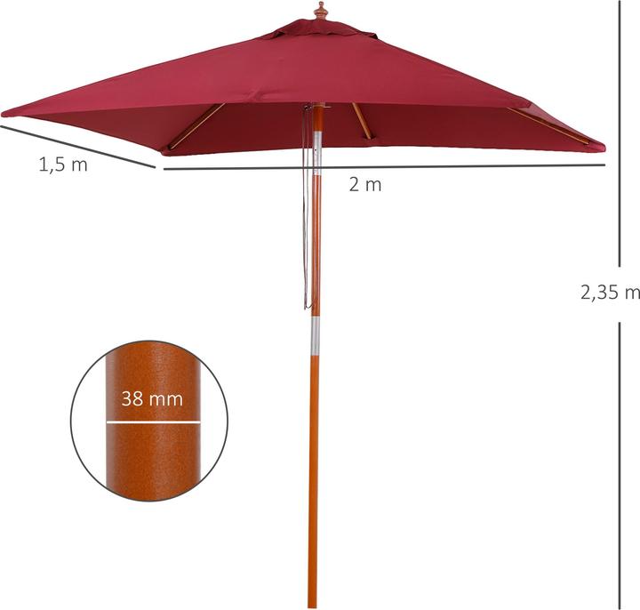 Produktbild Outsunny Sonnenschirm knickbar (1.50 m)