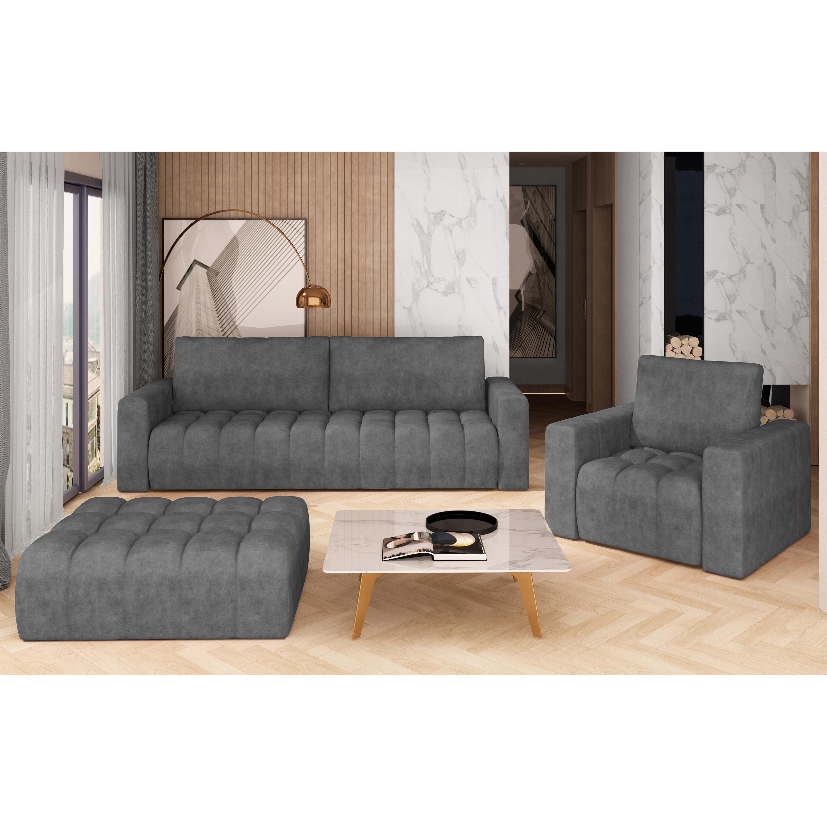 ELTAP, Sofa, Lazaro 3+1+Pouf (Polstergruppe, Bettsofa)