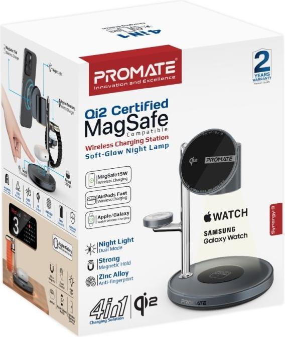 Produktbild ProMate Synergy-3 Black Qi2-Ladestation (25.50 W)