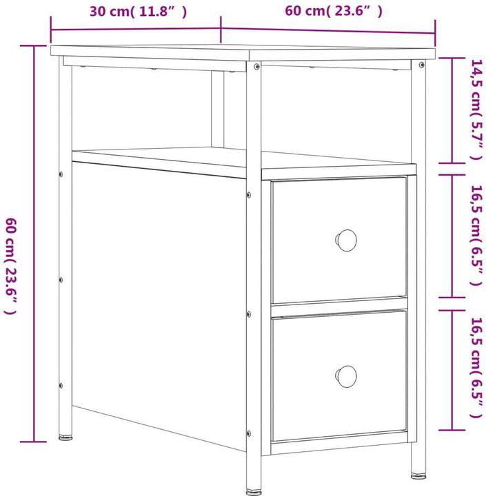 Immagine prodotto vidaXL Nachttisch (30 x 60 x 60 cm)