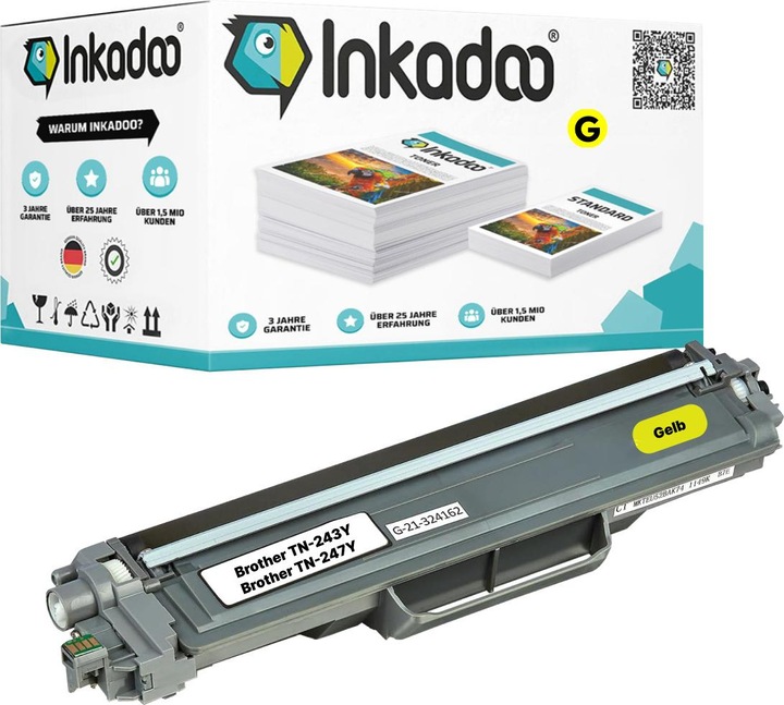 Actual product image Inkadoo Compatible toner for Brother TN243, TN247 (Y)