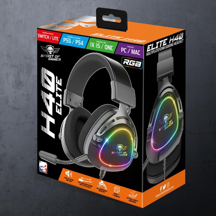 Produktbild Spirit Of Gamer Headset Elite H40 DARK (Kabelgebunden)