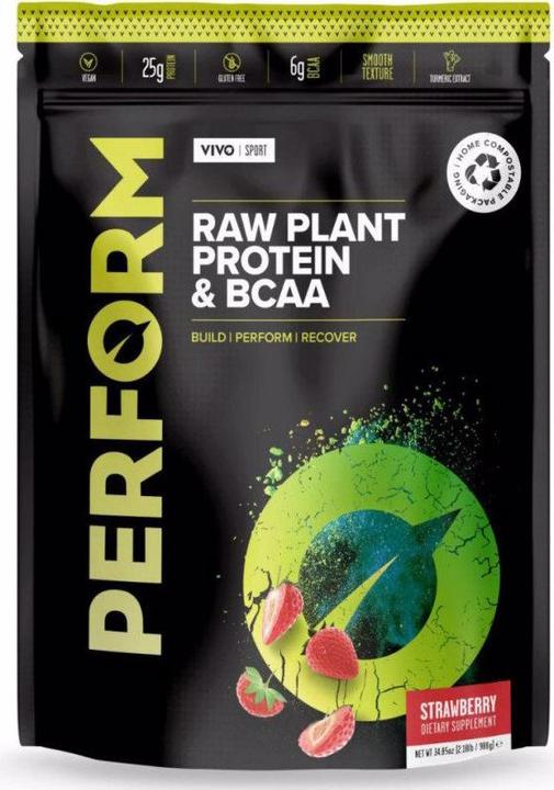 Image du produit Vivo Perform Raw Plant Protein & BCAA Fraise & Vanille (Vanille, Fraise, 1 x, 988 g)